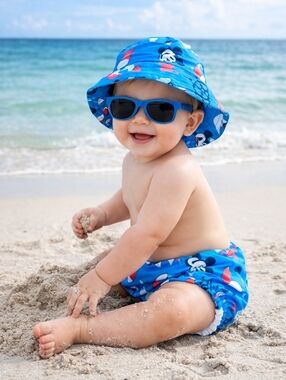 Disney Baby Mickey At Sea SPF 50+ Reusable Swim Diaper, Sun Hat & Sunglasses Set
